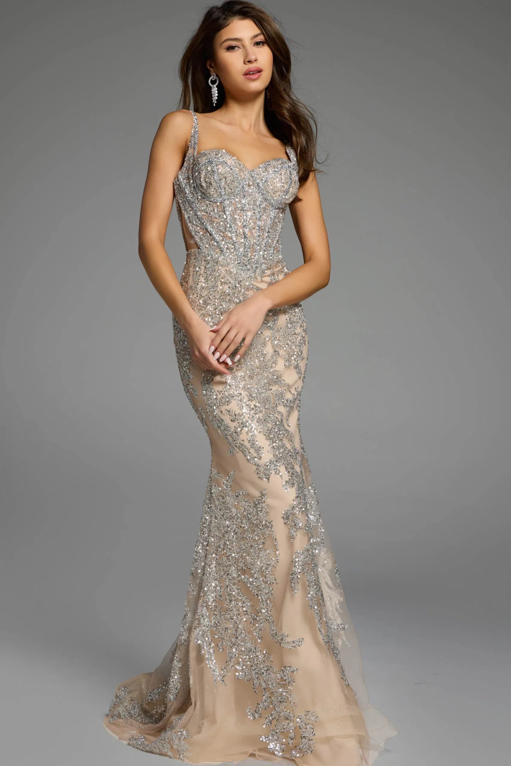 Jovani 40470 - Glittering Corset Prom Dress - view 5