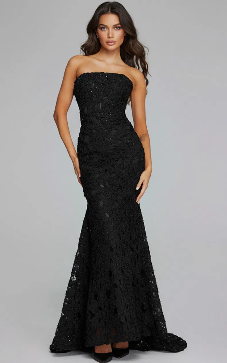 Jovani 40744 - Floral Lace Evening Gown - designer evening gown at Silhouette Dresses