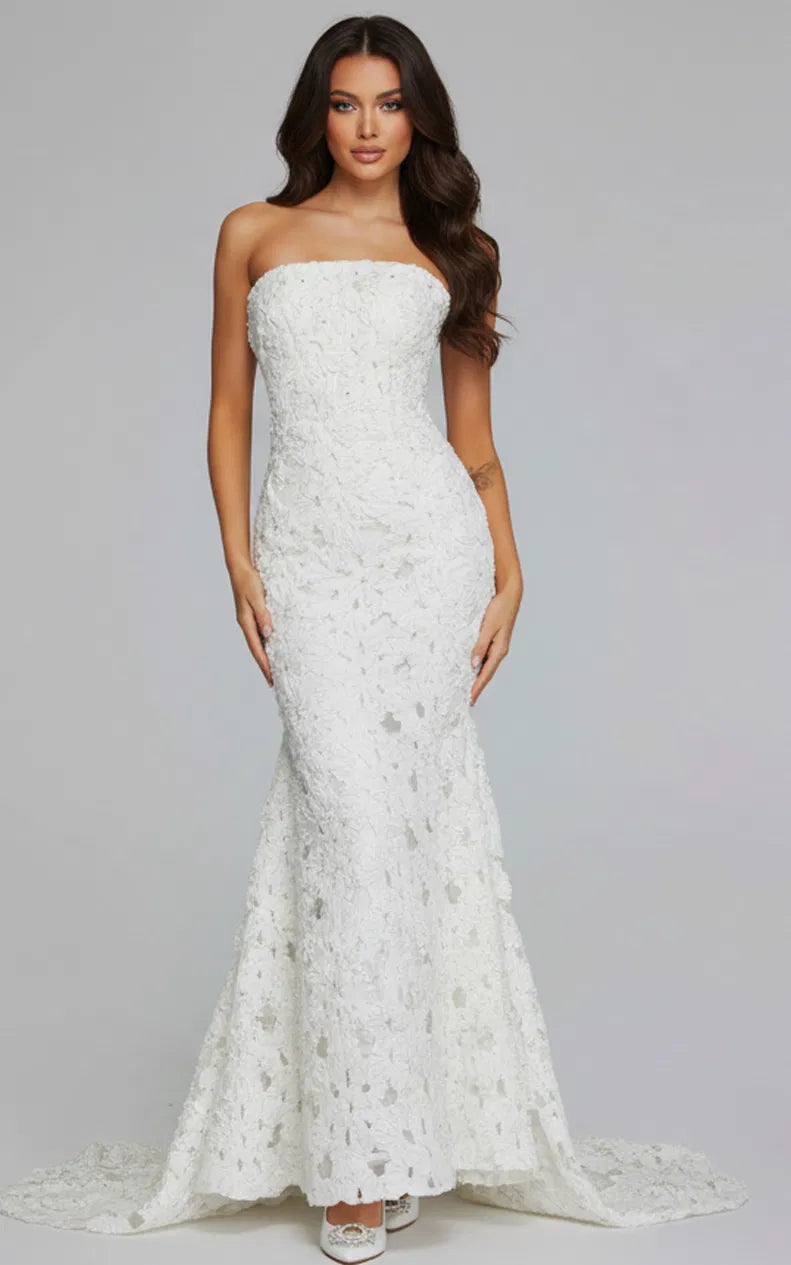 Jovani 40744 - Floral Lace Evening Gown - view 6