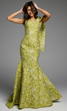 Jovani 41130 - One Shoulder Bow Mermaid Gown - view 5