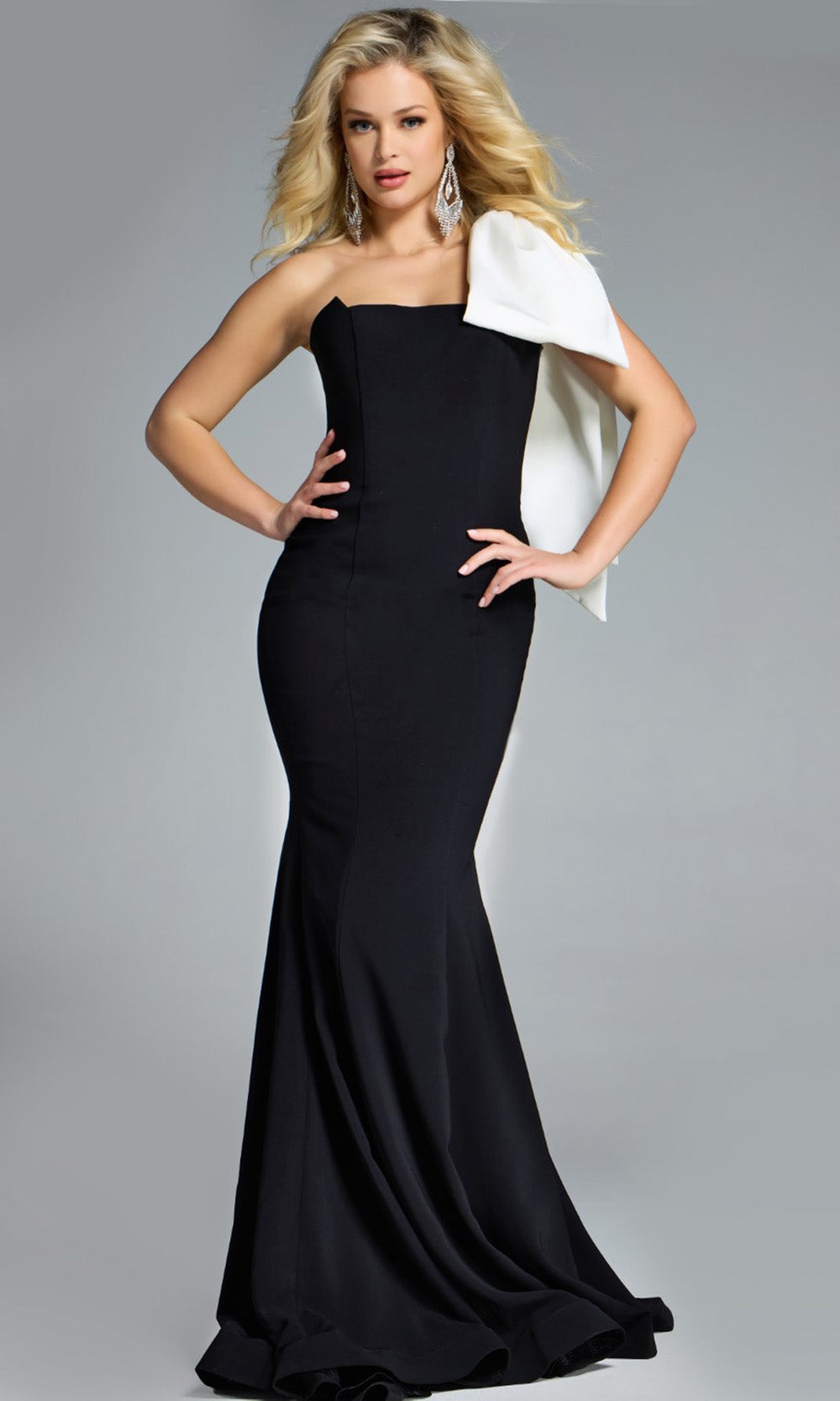 Jovani 41132 - Bow Accent One Shoulder Mermaid Gown - designer prom dress at Silhouette Dresses