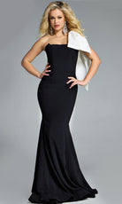 Jovani 41132 - Bow Accent One Shoulder Mermaid Gown - designer prom dress at Silhouette Dresses
