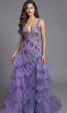Jovani 41192 - Embellished Ruffle A-Line Gown - view 5
