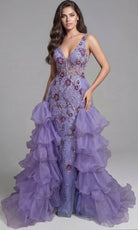Jovani 41192 - Embellished Ruffle A-Line Gown - view 6