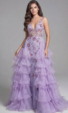 Jovani 41192 - Embellished Ruffle A-Line Gown - back view