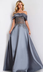 Jovani 41198 - Off Shoulder A-Line Gown with Beading - detail view