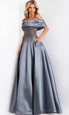 Jovani 41198 - Off Shoulder A-Line Gown with Beading - view 5