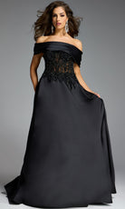 Jovani 41198 - Off Shoulder A-Line Gown with Beading - designer prom dress at Silhouette Dresses