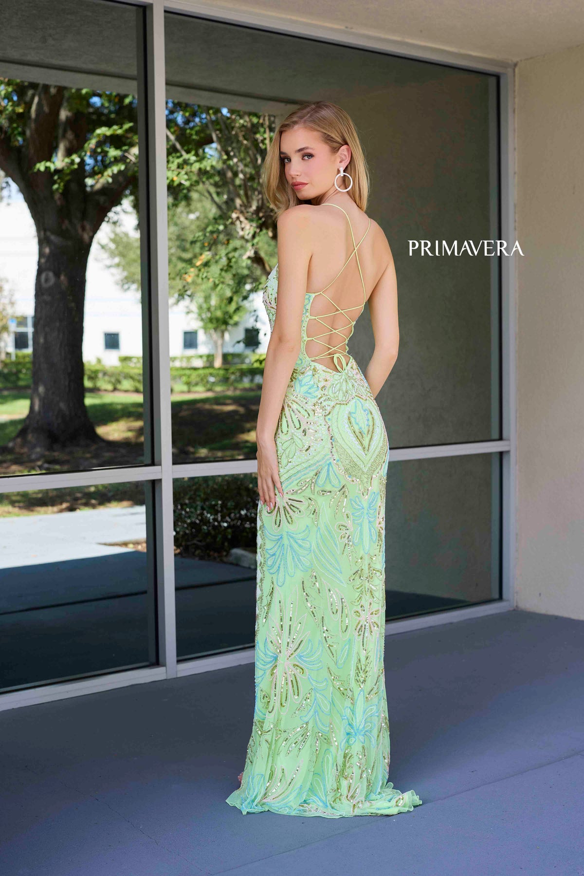 Primavera Couture 4156 - Mosaic Motif Prom Dress