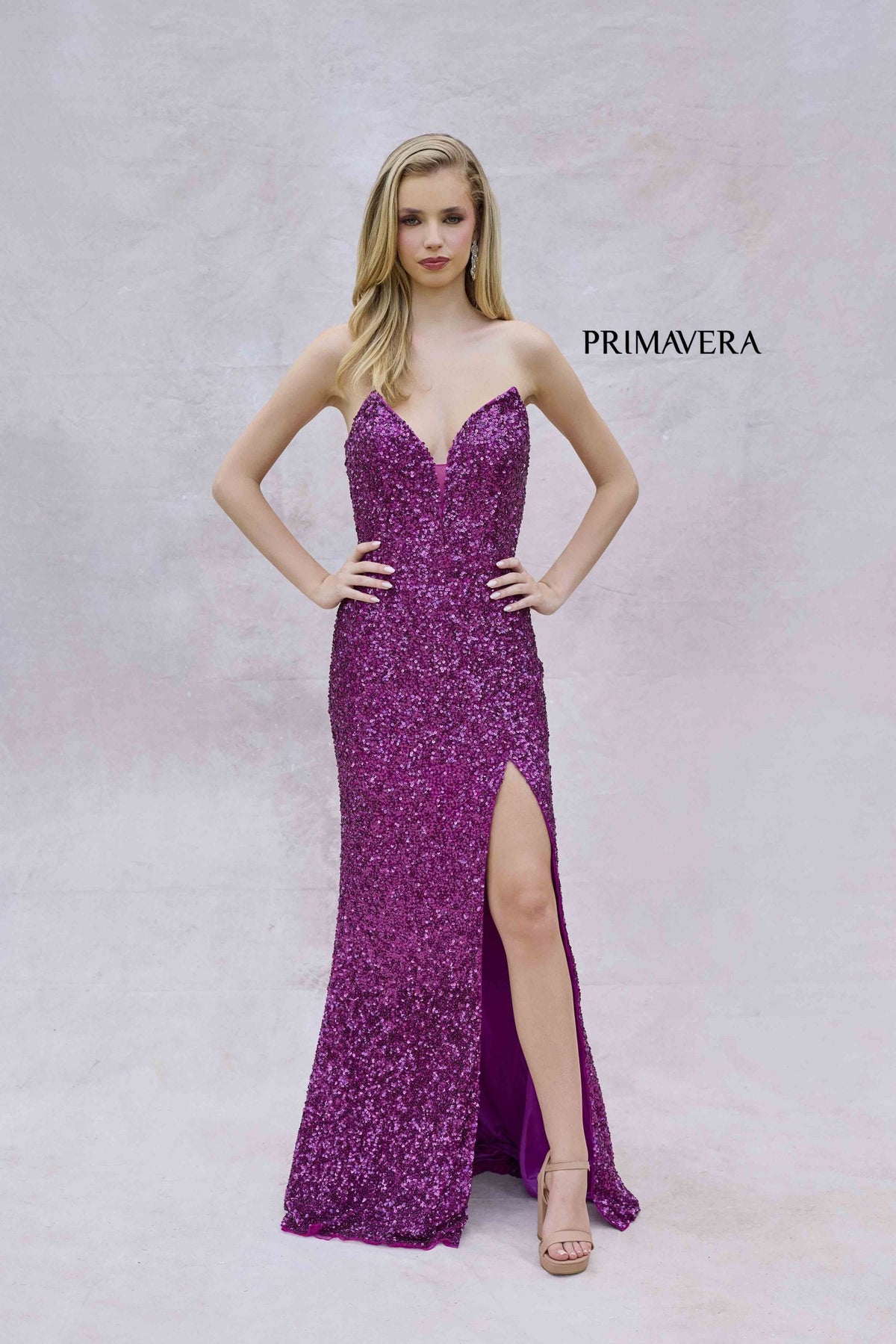 Primavera Couture 4192 - Strapless Sequin Prom Dress