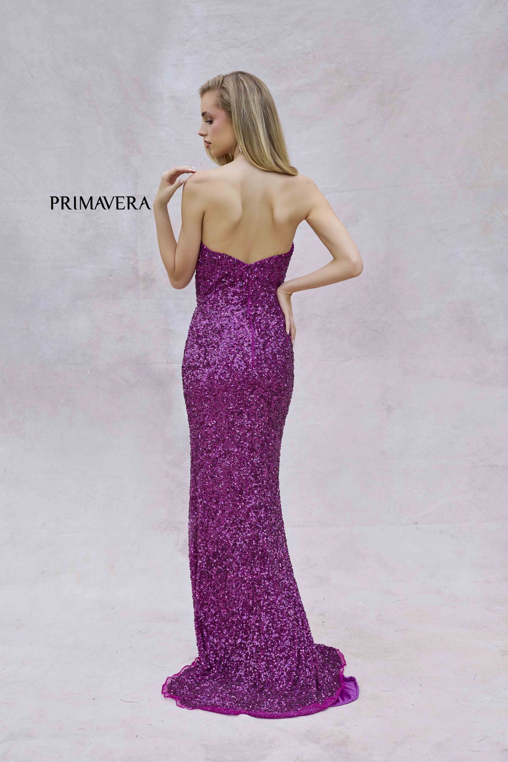 Primavera Couture 4192 - Strapless Sequin Prom Dress