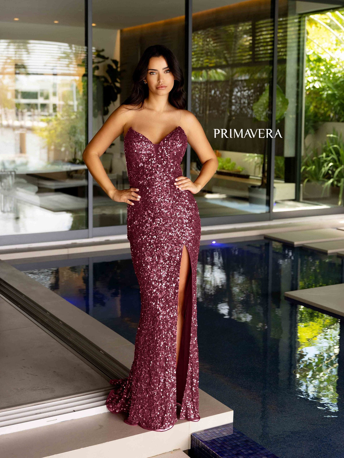 Primavera Couture 4192 - Strapless Sequin Prom Dress