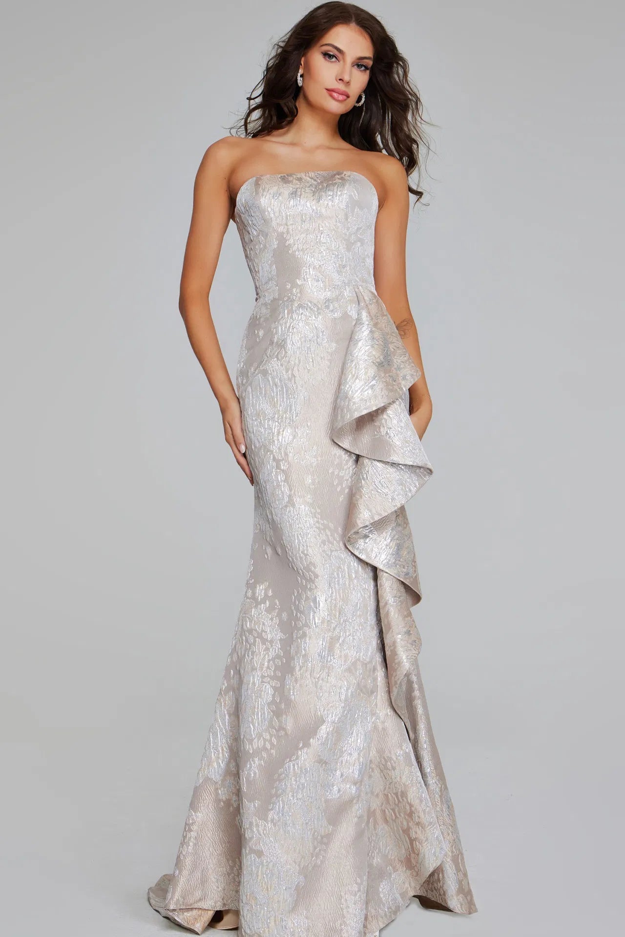 Jovani 42028 - Ruffled Accent Mermaid Evening Gown - view 6