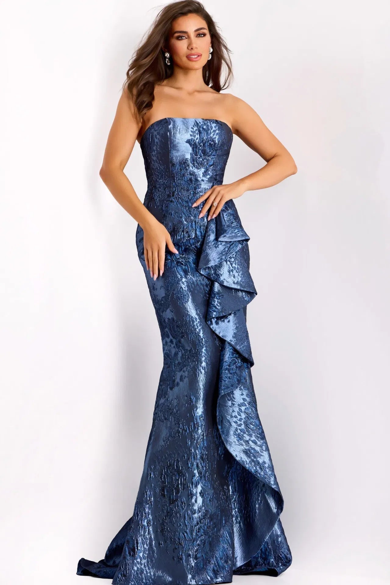 Jovani 42028 - Ruffled Accent Mermaid Evening Gown - view 4