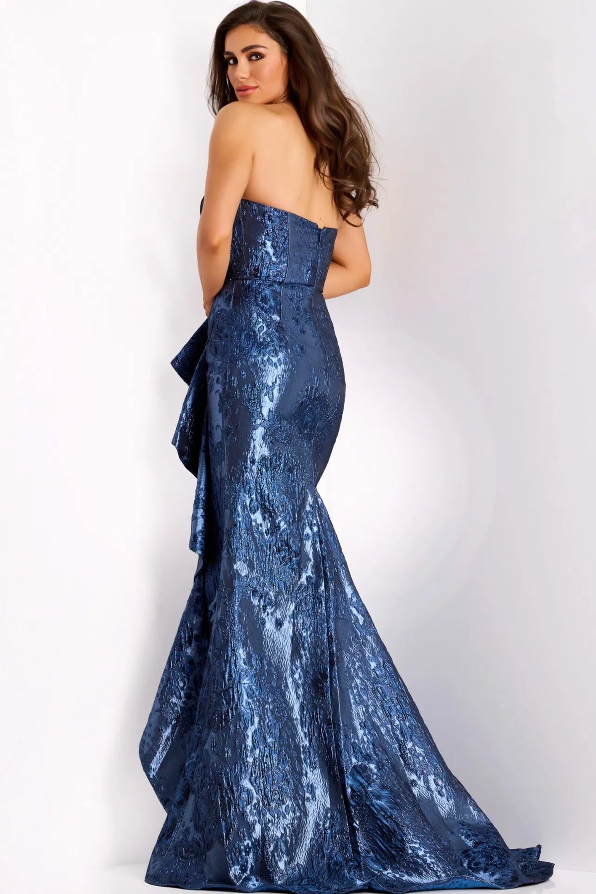 Jovani 42028 - Ruffled Accent Mermaid Evening Gown - detail view