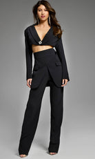 Jovani 42120 - Cropped Blazer V-Neckline Pantsuit - view 7