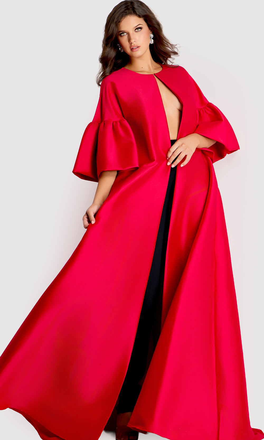 Jovani 42160 - A-Line Evening Gown with Cape - designer formal gown at Silhouette Dresses