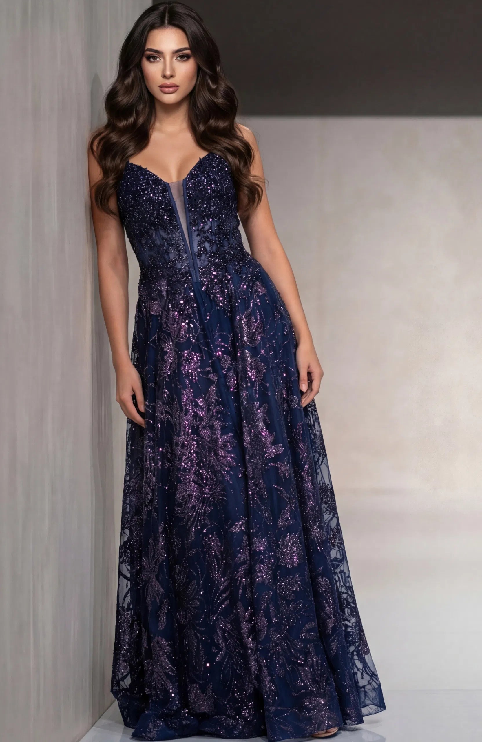 Jovani 42199 - Lace Embroidered Prom Dress - view 6