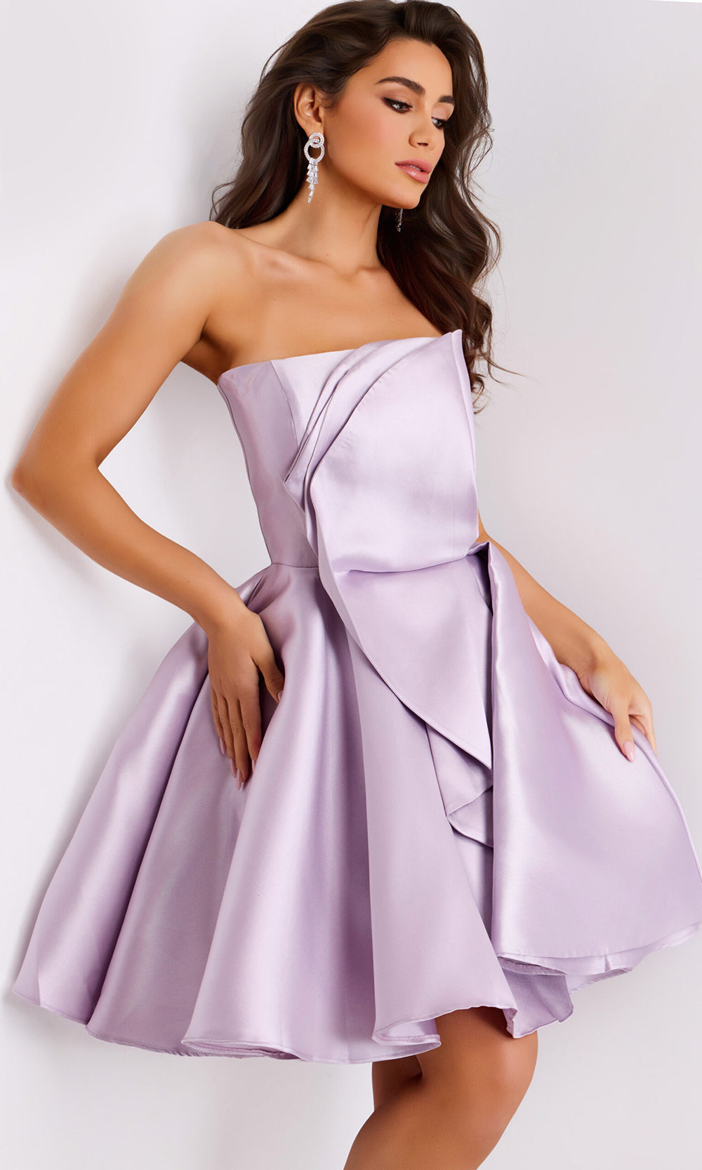Jovani 42284 - Strapless Ruffled A-line Party Dress - back view