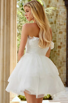 Jovani 42340 - Petal Draped Short Dress - view 4