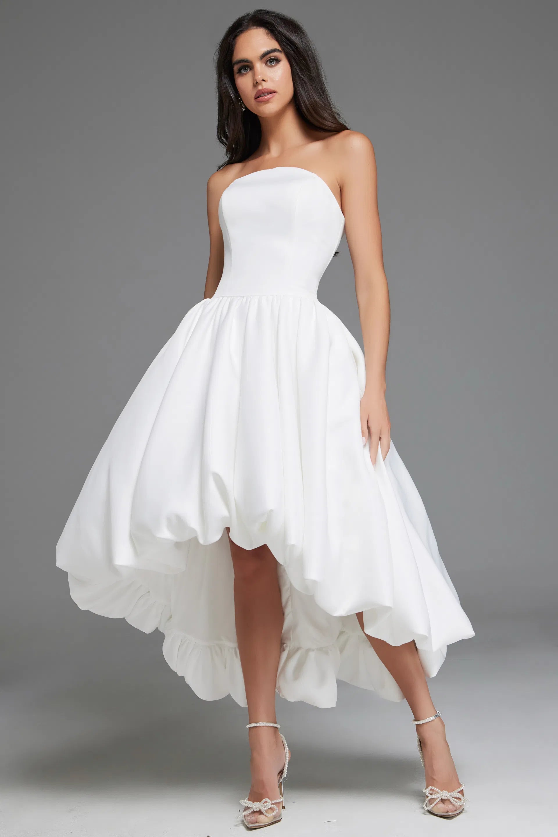 Jovani 42345 - Strapless Bubble Hem Evening Dress - view 4