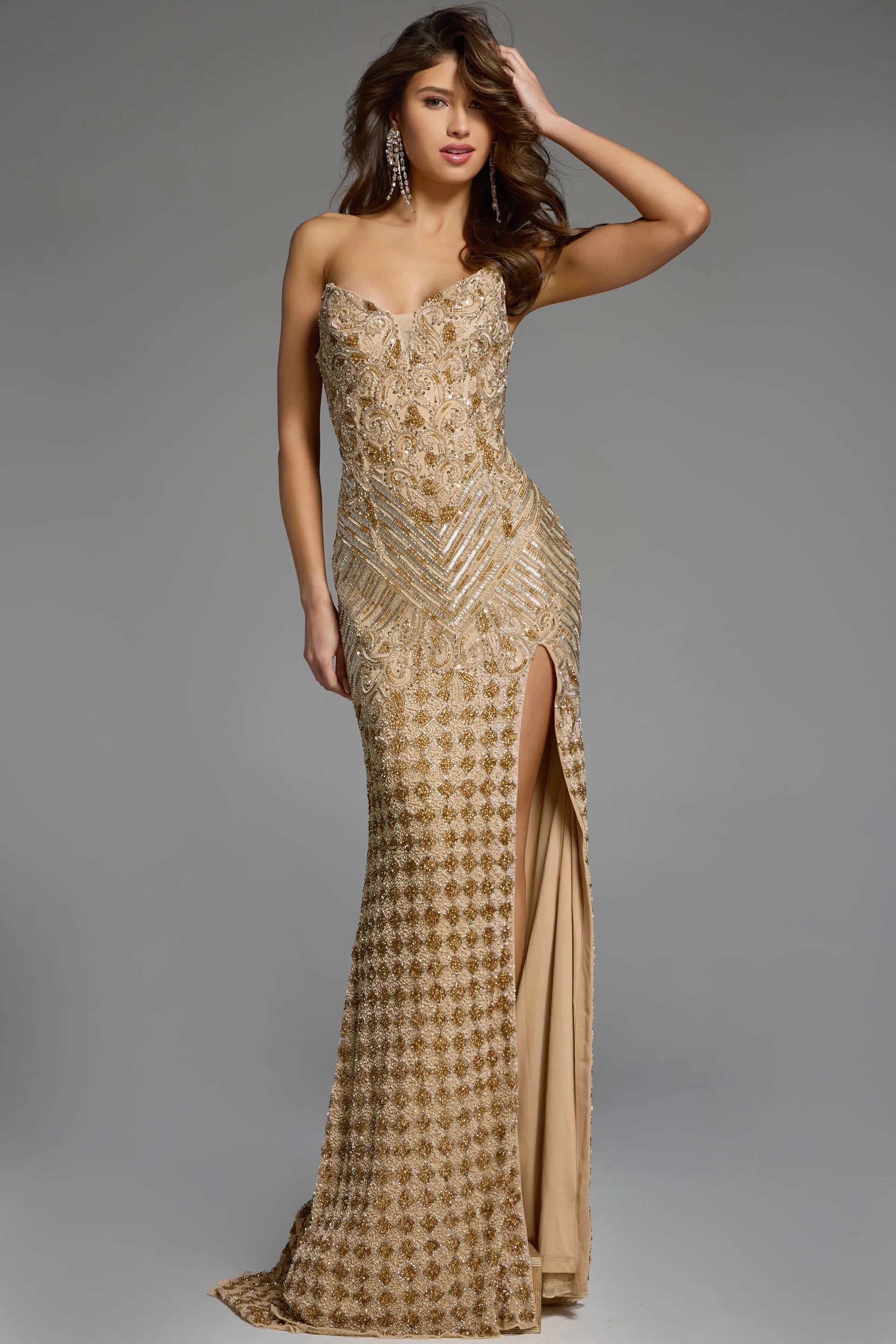 Jovani 42412 - Embellished V-Neck Prom Dress - designer prom dress at Silhouette Dresses