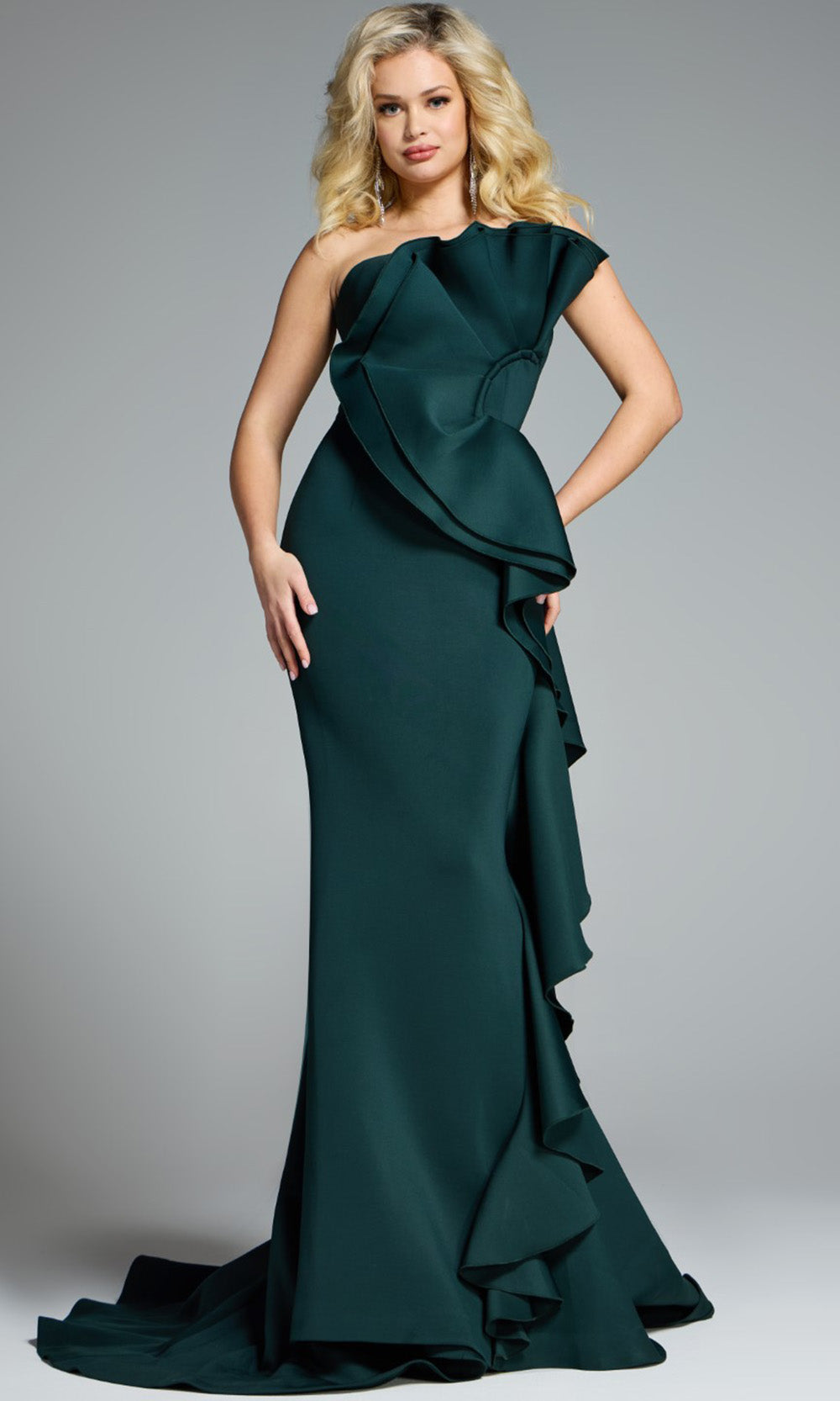 Jovani 42543 - Strapless Satin Mermaid Gown with Ruffle - view 5