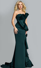 Jovani 42543 - Strapless Satin Mermaid Gown with Ruffle - detail view