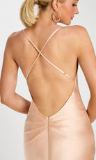 Jovani 42561 - Minimalist V-Neck Gown with Crisscross Back - detail view