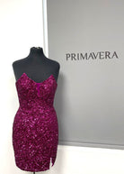 Primavera Couture 4291 - Sequin Slit Cocktail Dress