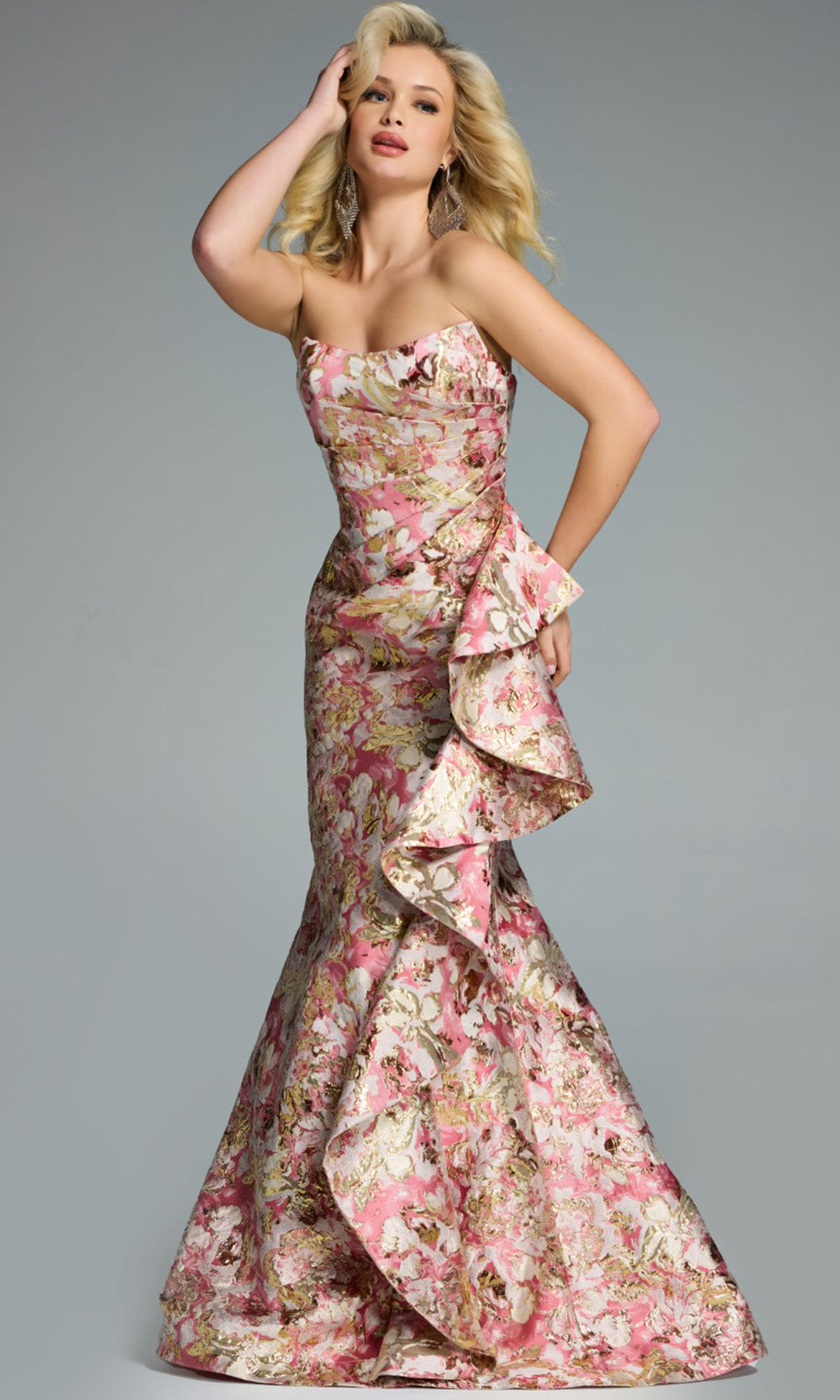 Jovani 42927 - Scoop Neckline Taffeta Trumpet Evening Gown - designer formal gown at Silhouette Dresses