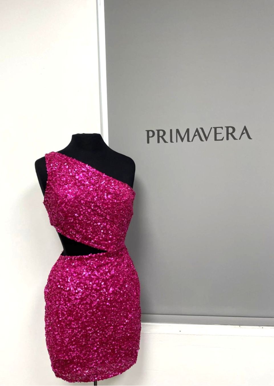Primavera Couture 4293 - Asymmetrical Side Keyhole Cocktail Dress