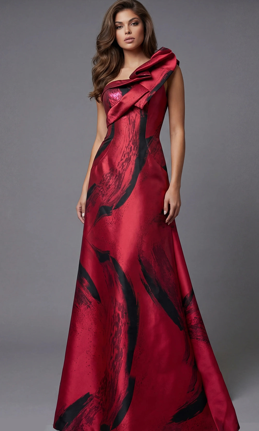 Jovani 43047 - One Shoulder Abstract A-Line Gown - designer prom dress at Silhouette Dresses