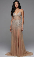 Jovani 43076 - Sleeveless Illusion Beaded Prom Gown - designer prom dress at Silhouette Dresses