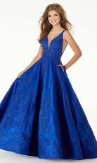 Mori Lee 49327 - Baroque Plunging Neckline Ballgown - view 5