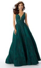 Mori Lee 49327 - Baroque Plunging Neckline Ballgown - back view