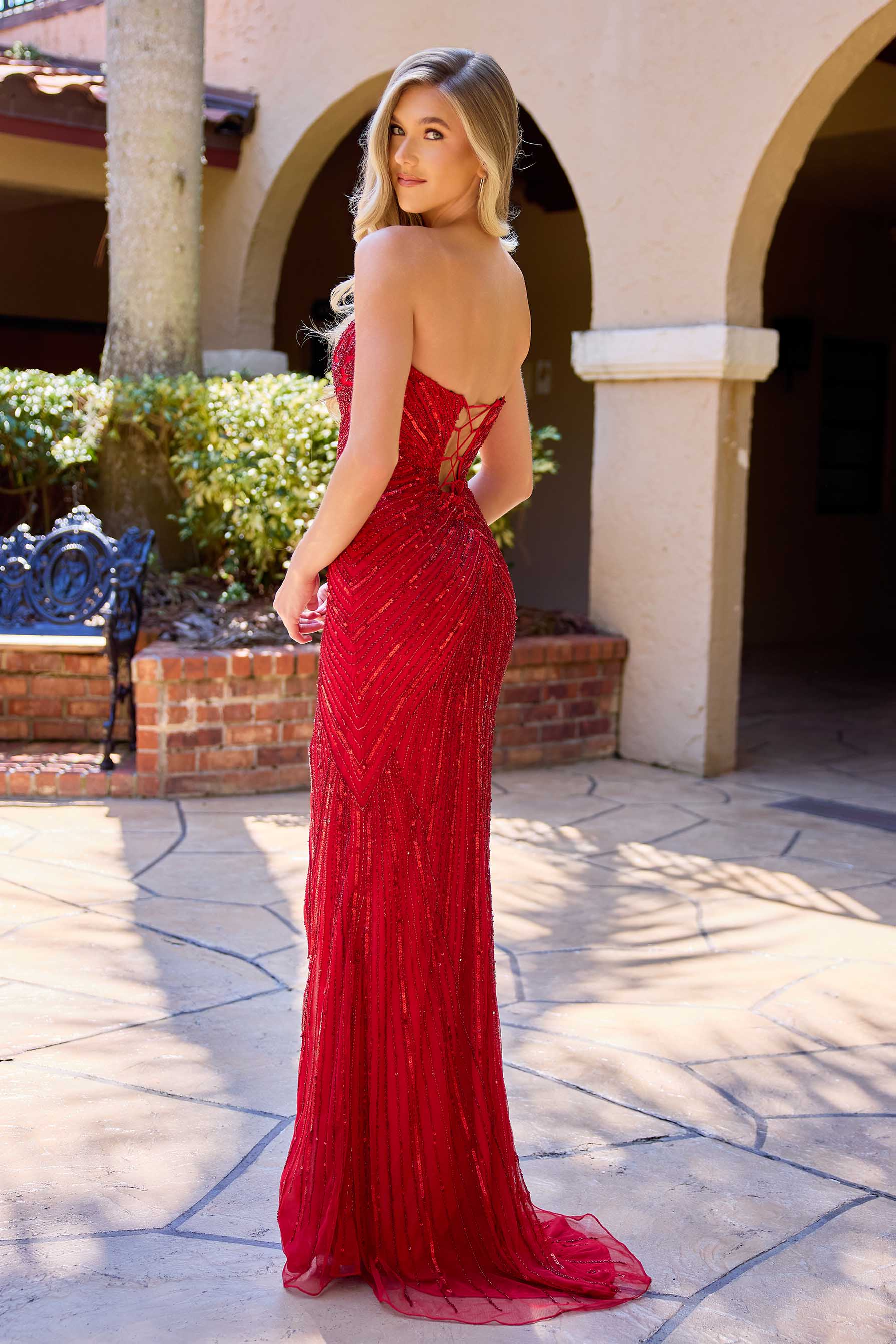 Primavera Couture 4309 - Cutout Embellished Prom Dress