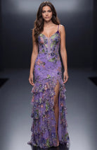 Jovani 43172 - Ruffled Detail Floral Printed Prom Gown - view 4