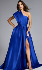 Jovani 43277 - Pleated Bodice One Shoulder Evening Gown - designer formal gown at Silhouette Dresses