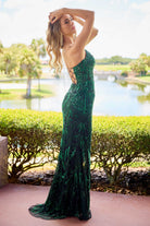 Primavera Couture 4335 - Patterned Sheath Prom Dress