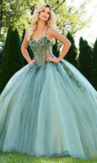 Jovani Q43437 - Beaded Lace Sweetheart Tulle Ballgown - detail view