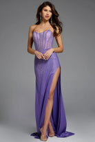 Jovani 43585 - Embellished Corset Prom Dress - back view