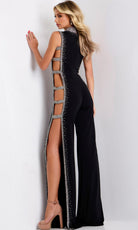 Jovani 43692 - High Neck Side Cutout Jumpsuit - back view
