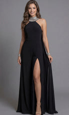 Jovani 43698 - Embellished High Neck A-Line Prom Gown - designer prom dress at Silhouette Dresses