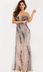 Jovani 43705 - Bead Encrusted Deep Sweetheart Fitted Gown - designer prom dress at Silhouette Dresses