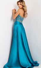 Jovani 43729 - Strapless Beaded Bodice Satin Gown - back view