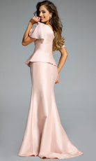 Jovani 43805 - Peplum V-Neck Mermaid Dress - back view