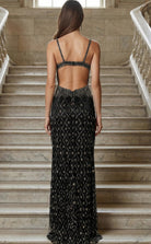 Jovani 43928 - Fringe Sheath Prom Dress - detail view