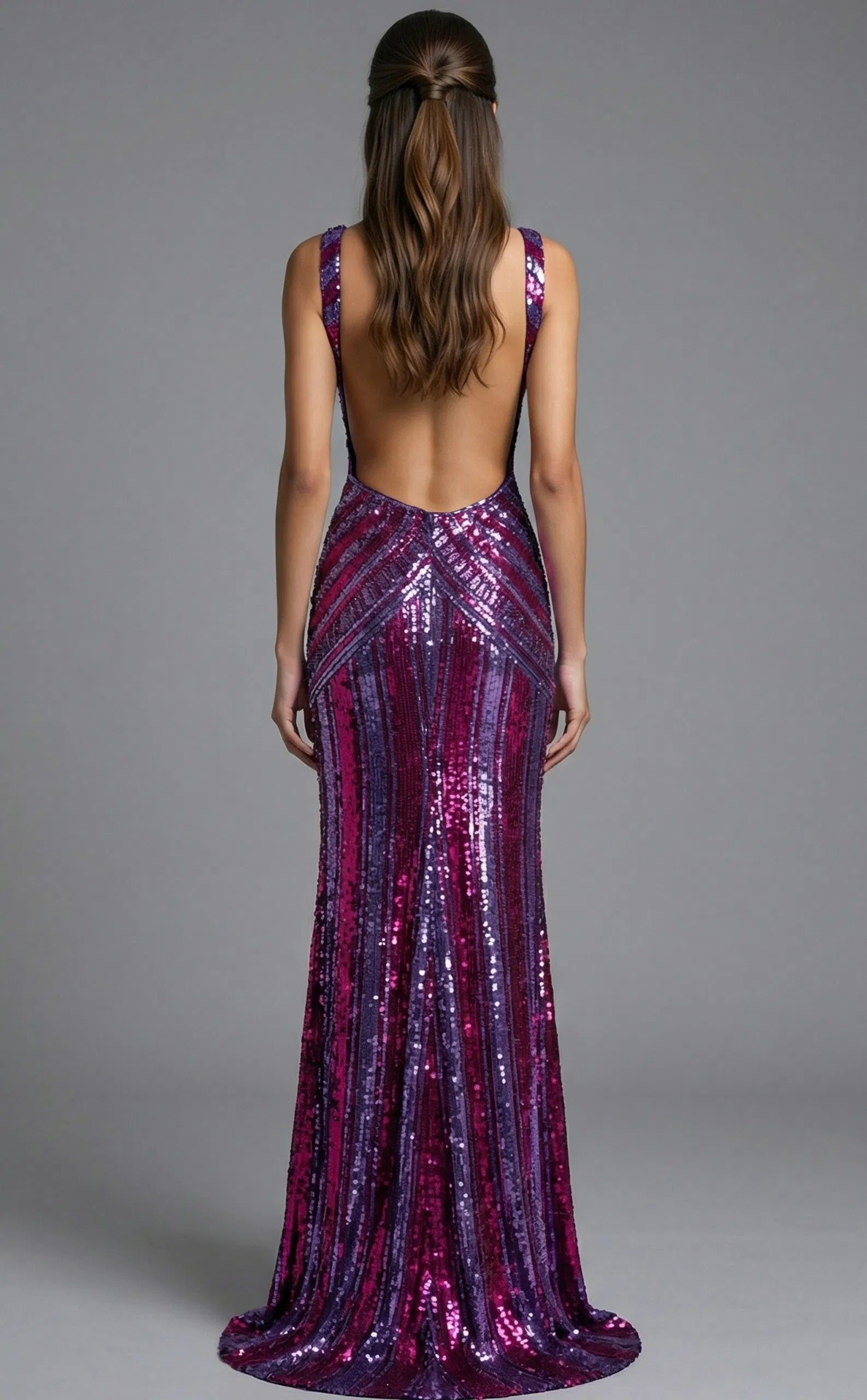 Jovani 43953 - Strappy Back Allover Sequin Fitted Gown - view 11