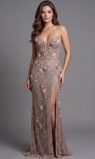 Jovani 43999 - Corset Sweetheart Evening Gown with Floral Applique - designer prom dress at Silhouette Dresses